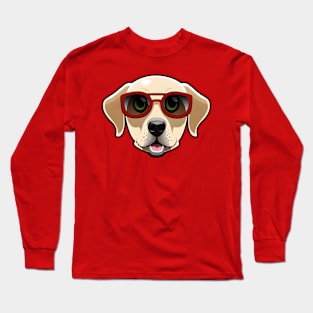 Golden Retriever Wearing Red Sunglasses Puppy Long Sleeve T-Shirt